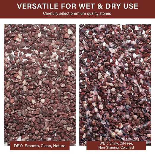 NUPICK 12 lbs Pebbles for Indoor Plants, 1/5 Inch Pea Gravel for Fish Tank | Polished Decorative Rocks for Succulent, Natural River Stones for Vases, Cactus, Landscaping, Bird Bath, Aquarium, Red