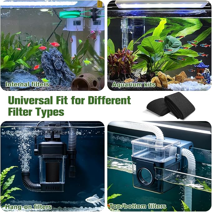 36"x10.5" Aquarium Filter Pad 30PPI, 2PCS Bio Filter Media Foam Pad, Polyurethane Foam Sheet Cut to Fit for Fish Tank, Sump, Pond