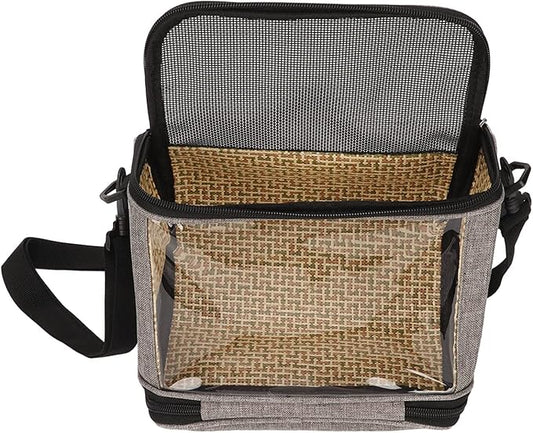 Bird Carrier Bag,Transparent Portable Lightweight Breathable Travel Cage Bird Travel Backpack for Small Birds Green Cheek Cockatiels (Grey)