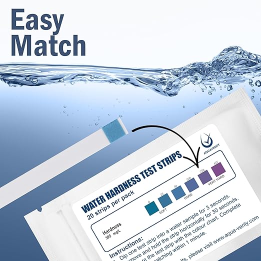 Water Hardness Test Strips – Pack of 20 – Fast & Accurate Results in 30 Seconds – Water Hardness Test Kit for Calcium & Magnesium Levels – Tap, Aquariums, Pools, Hot Tubs, and Appliances