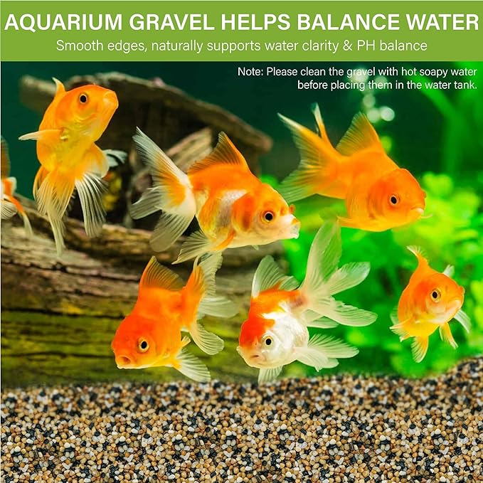 NUPICK 3 lb Aquarium Gravel, 1/4" Ph-Natural Pea Gravel for Fish Tank,Small River Rocks for Plants, Decorative Aquarium Pebbles for Vase Fillers, Landscaping, Succulent, Cactus, Terrarium, Bird Bath