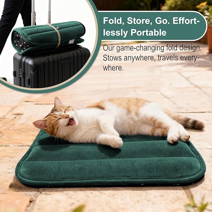 pobopobo Dog Crate Pad, Ultra Soft & Anti-Slip Kennel Mat, Secure Fit for Metal Crates & Dog Cages, Washable Cozy Bed for Small Medium Large Dogs (Green, XS(18"*12"*1.5"))