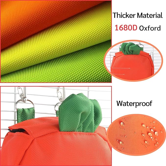 JanYoo Rabbit Food Dispensers Hay Feeder Bag for Guinea Pigs Accessories Storage Manger Hanging Capacity 0.26lb Large