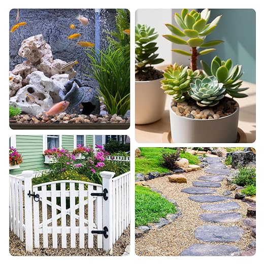 2.2lb Drainage Rocks for Potted Plants, 1/5 Inch Decorative Pea Gravel | Small Pebbles for Indoor Plants, Aquarium, Fish Tank, Succulent, Vases, Terrarium Cactus, Crafts, Bamboo, Mixed Color
