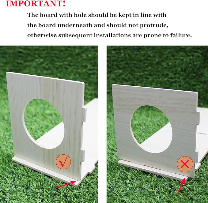 Amonk Wooden Hamster Secret Peep Shed 14x5.5x6in Large 2-Chamber Hideout & Tunnel Exploring Toys for Hamsters Guinea Pigs Pigs and Other Small Animals
