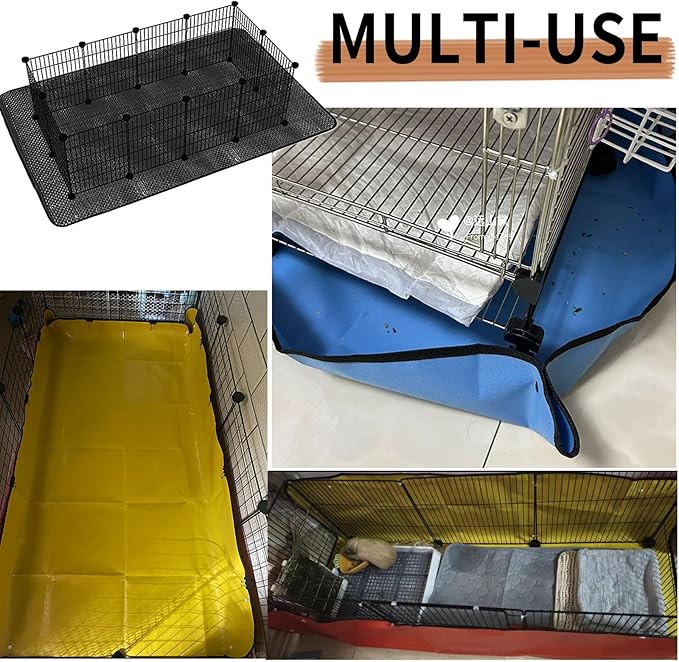 Oncpcare Waterproof Pet Playpen Mats for Rabbits 2 Pack, 59×39 in (Black) – Floor Protector and Easy-Clean Cage Liner for Bunny, Guinea Pig, and Small Animal Habitat