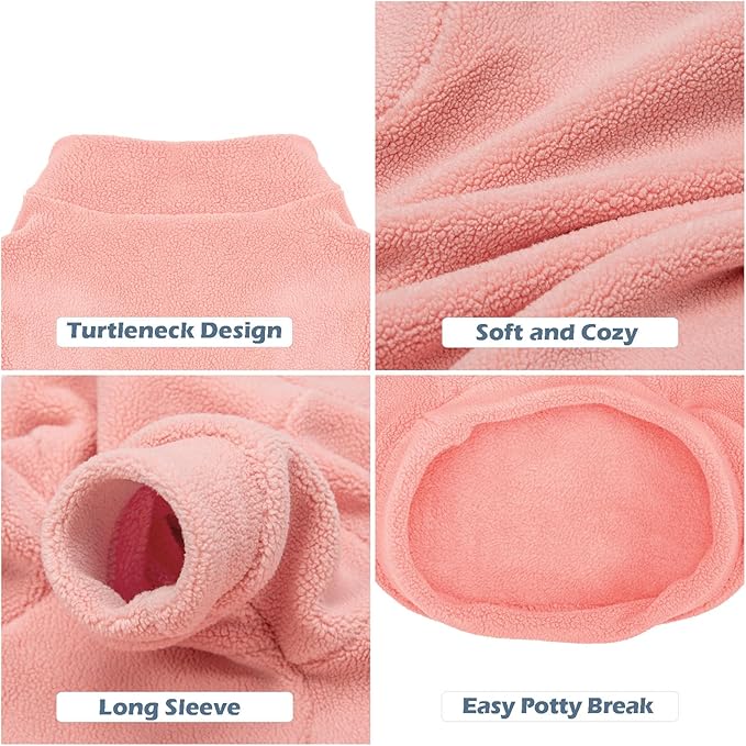 GYALAPERI Dog Sweater, 3 Pack Dog Sweaters for Small Dogs Girl Boy, Ultra Soft Warm Puppy Clothes Dog Coat for Winter (Peach+Lt Camel+Pink, X-Small)