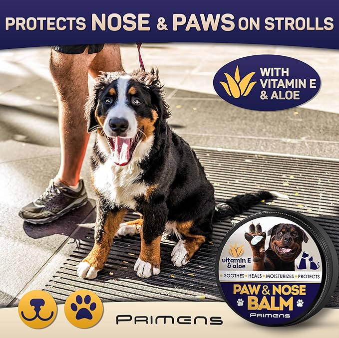 Natural Dog Paw Balm, Dog Paw Protection for Hot Pavement, Wax for Dry Paws & Nose, Canine Moisturizer for Cracked Paws, Cream Butter for Cat and Dogs (5 OZ)