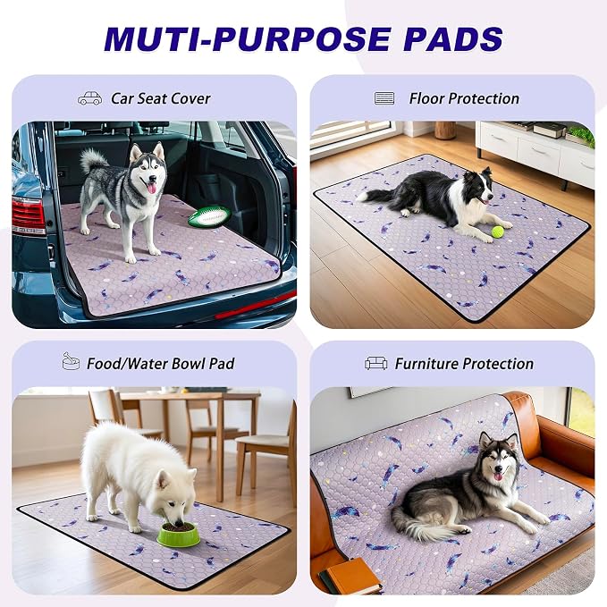 WanpeeGoo Washable Pee Pads for Dogs, 2 Pack Reusable Puppy Pads, Super Absorbent & Leakproof Dog Pads, Anti-Slip Dog Pee Pads for Puppy Training & Incontinence, Leaf Pattern 34"x63"