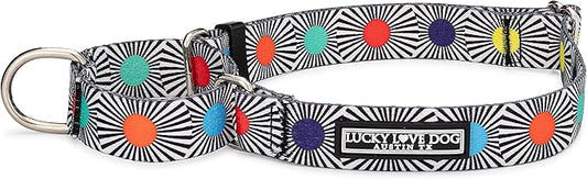 Lucky Love Dog, Adjustable Fun Style Martingale Collar for Dogs, Comfy & Bright Color, Premium No Slip Dog Collar - (Medium, SOCO Mart)