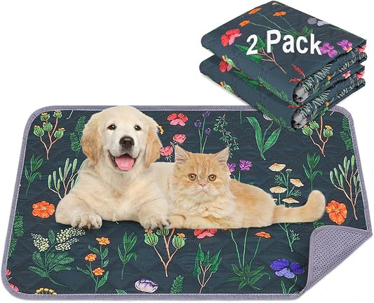 Washable Pee Pads for Dogs, 2 Pack Super Absorbent pee pads for dogs Reusable pee pads for dogs large 100% Waterproof puppy pads pet training pads for Potty, Playpen, Crate, Sofa, Car, 18'' x 24''