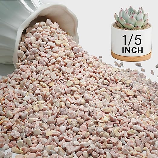 NUPICK 6 lbs Pebbles for Indoor Plants, 1/5 Inch Pea Gravel for Fish Tank, Decorative Rocks for Succulent, Natural River Stones for Vases, Cactus, Landscaping, Bird Bath, Aquarium, Peach