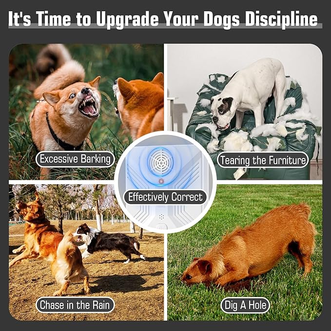 Anti Barking Devices, 3 Modes Ultrasonic Bark Box, Dog Bark Deterrent Devices, Dog Barking Stopper, Anti Barking Device for Dogs Long Range 50ft, Barking Control Devices for Dog Training in Outdoor