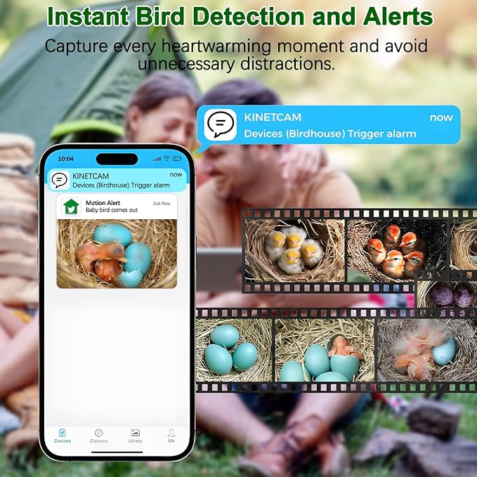 Bird House with Camera, 4MP Smart Birdhouse Camera with Solar Powered, Birdhouse Cameras for Families, Motion Detection & 32GB SD Card, Watch Bird Nesting & Hatching in Real Time