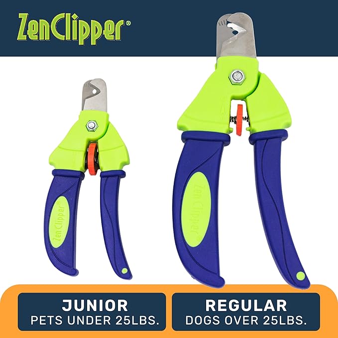 Zen Clipper Precise Safer Pet Nail Trimmer - Fully Adjustable Pet Nail Clipper for Dogs and Cats - Clips only The Amount of Nail You Chose Quick, Clean and Quiet Cut - Patented (Junior)