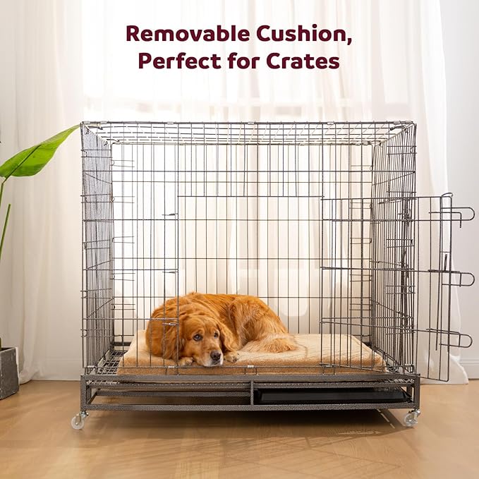 Cooling Orthopedic Dog Beds Large Sized Dogs - Memory Foam for Joint Pain & Arthritis, Big Dog Couch w/Washable Removable Cover & Waterproof Liner, Pet Bed w/Raised Bolster & Non-Slip Base