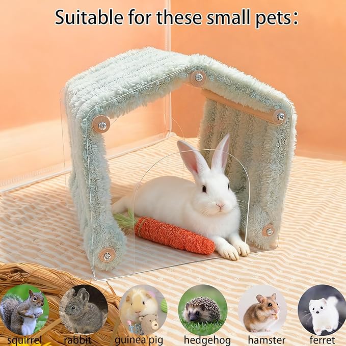 Guinea Pig Hideout Tunnel Rabbit Hide House Detachable Hideaway for Hamster Bunny Chinchilla Hedgehog Small Animal (Blue)