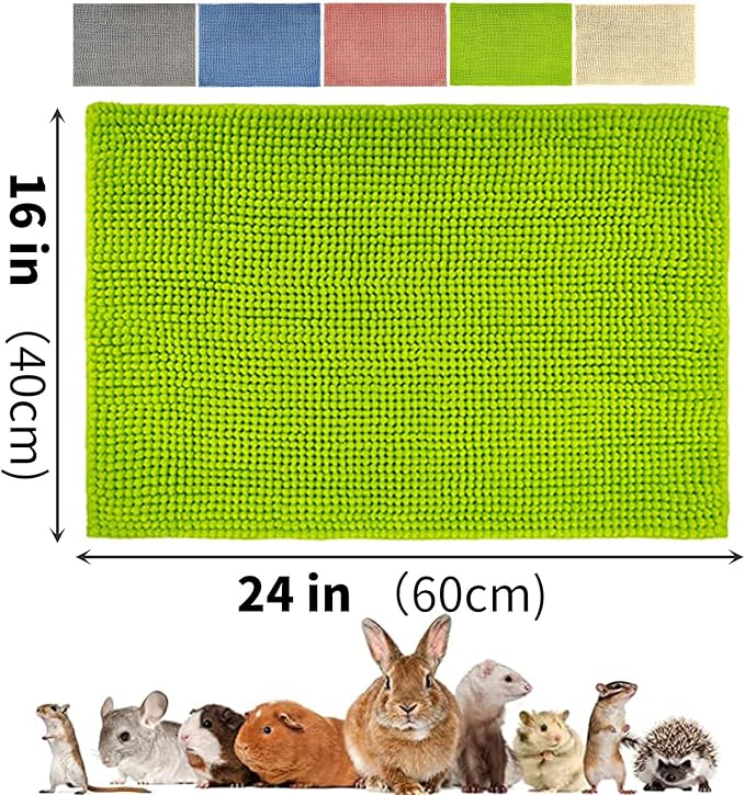 2 Pcs Guinea Pig Fleece Cage Liner, Rabbit Liner Rat Bedding Reusable Guinea Pig Mat Pads Washable Training Pad Small Animal Sleeping Bed Mat (Blue)