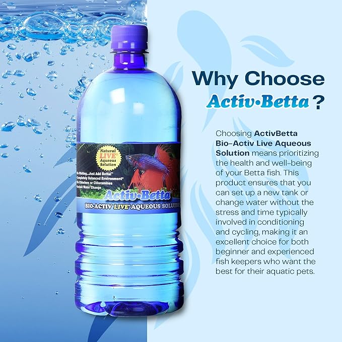 Activ Betta Water for Aquarium Décor, 33.8 fl.oz. - Premium Water Conditioner for Betta Fish Tanks, Enhances Water Quality and Aquatic Health (Pack of 2)
