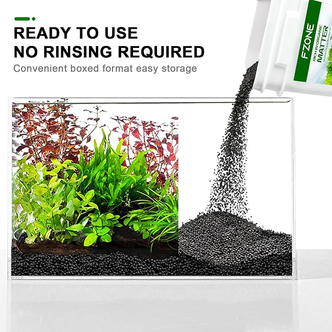 FZONE Aquarium Soil for Planted Tanks, Nutrient-Rich Aquarium Substrate for Fresh Water Live Plants, Shrimp & Fish Safe, Dust-Free(3mm, 4L/9 l b), Black