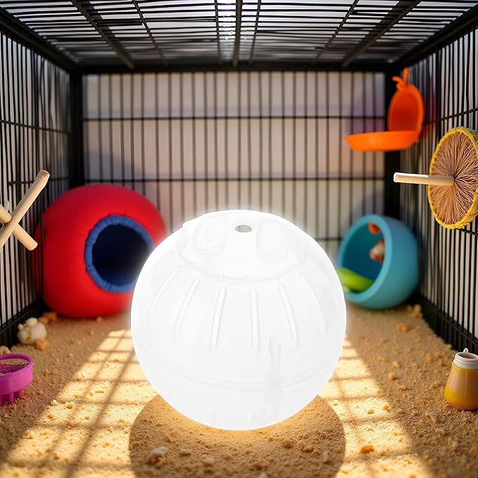 1Pc Silent Exercise Ball Plastic Spinner Hamster Running for Sugar Gliders Mice Gerbils Small Animal Exercise Wheels Multiple Colors Hamster Exercise Ball，Animal Health Supplie（White）