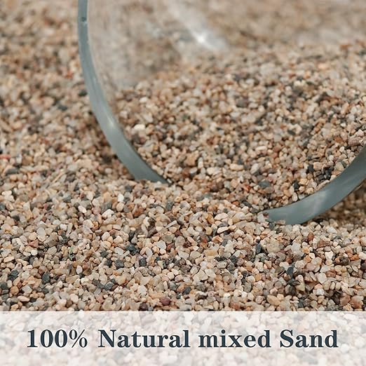 11lbs Aquarium Silica Gravel, 1-2mm Fish Tank Substrate, All Purpose Mixed Silica Sand for Aquarium, Fire Pits, and Landscaping