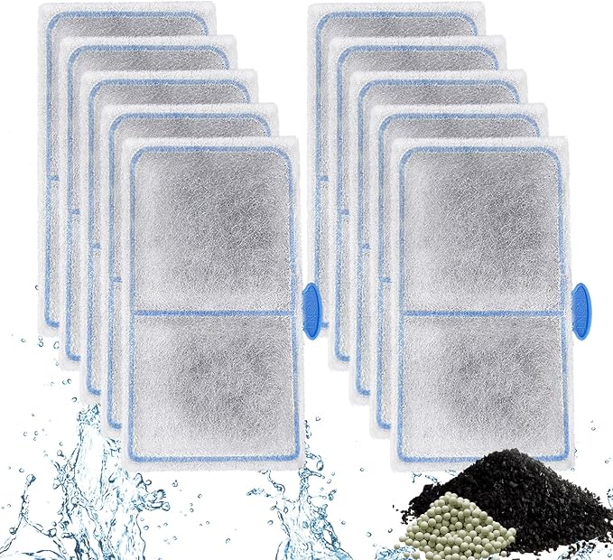 driamor 10 Pack Filter Cartridges Compatible with EF-S Element and BF5 BETTAFLO Filter, Thickened Fish Tank Replacement Filters Cartridge with Zeolite