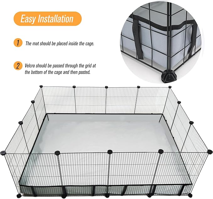 Guinea Pig Cage Liner Tarp Bottom Waterproof and Washable Base Also for Rabbits, Bunny, Chinchesillas, Hedgehog, Ferrets and Other Small Animals(42x56 inches)