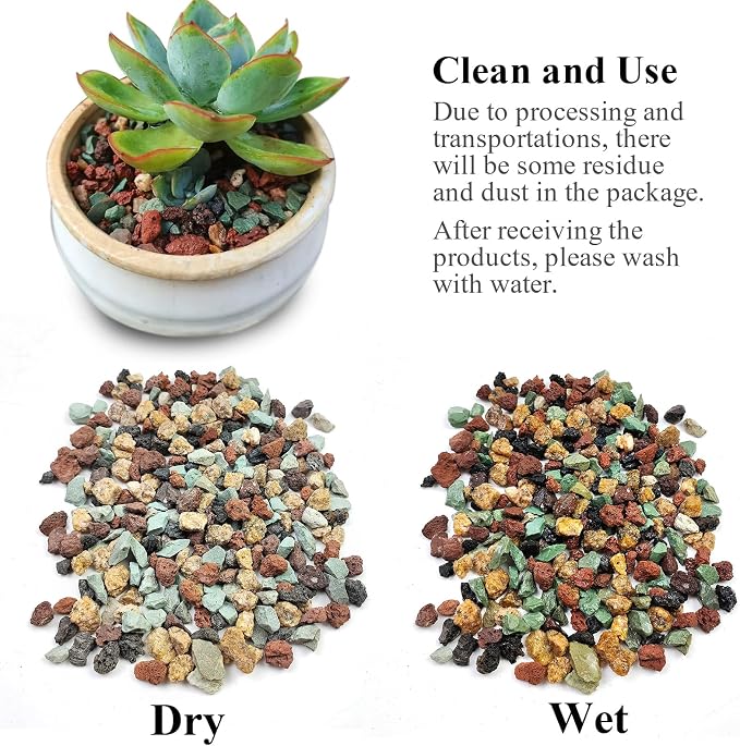 FANTIAN Succulent Cactus Soil Potting Mix, 10 lbs Pebbles for Plants | 5-8 mm Pumice Cactus Soil Potting Mix, Horticultural Lava Rock for Plants Drainage, Bonsai, Orchid, Terrarium, Garden