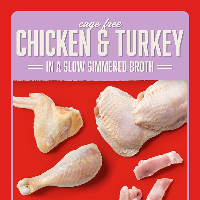 Stella & Chewy's Cage Free Chicken & Turkey Shredrs - Premium Dog Food Pouches - Perfect For Picky Eaters - 24 Pack, 2.8oz Each