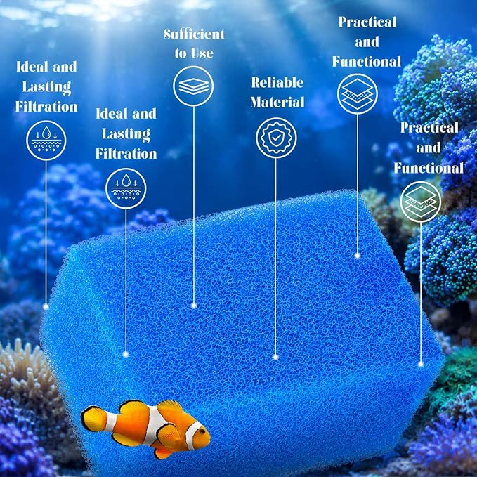 Threlaco 6 Pack Foam Filters Compatible with AquaClear 20 Power Filter, Aquarium Foam Insert, Replacement Sponge Pads for Use in Freshwater & Saltwater Aquarium