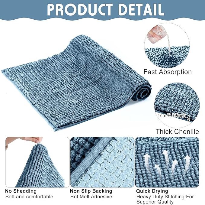 Amylove 4 Pcs Guinea Pig Cage Liner Washable Fleece Pee Pads Pet Dog Cat Bedding Training Mat for Small Animal Guinea Pig Puppy Bunny Hamster(16 x 24 Inch,Rectangular,Blue)