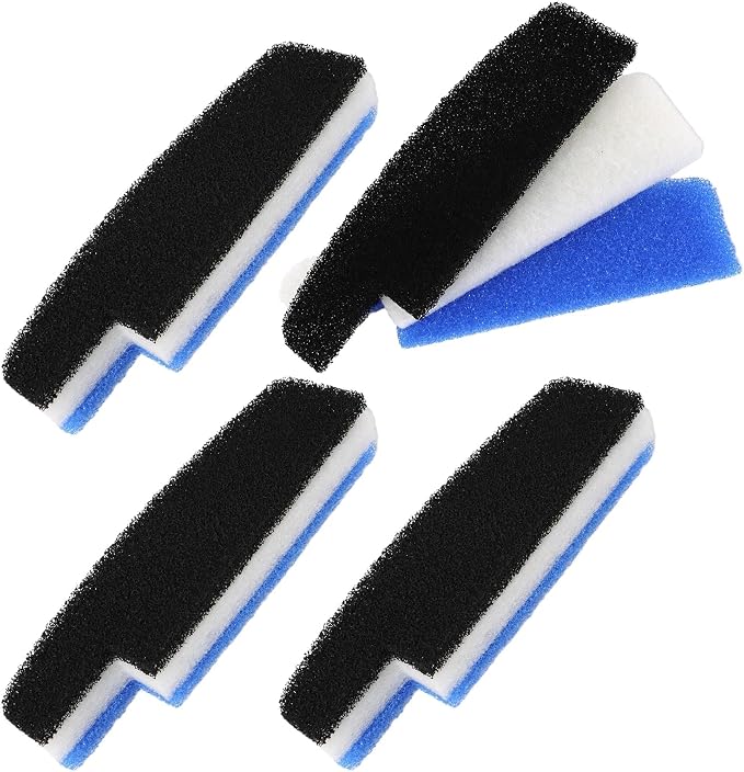 Aquarium Filter Kit 12 Pack 3 Layer Fish Tank Filter Media Set with 4 Carbon Sponge Pads, 4 Polishing Pad, and 4 Foam Filters for Clear Water, Compatible with Seachem Tidal 110 Gallon