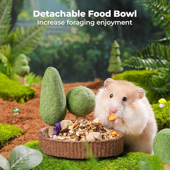 mini&moe Hamster Chew Toys for Teeth – 5PCS Guinea Pig Chew Toys Detachable Natural Edible Chinchilla Treats Improve Dental Health Hamster Enrichment Toys for Rabbit, Bunny, Gerbils