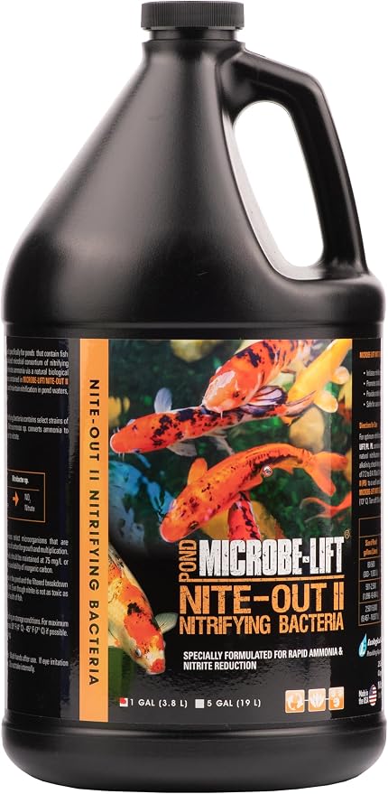 MICROBE-LIFT Nite-Out II Water Cleaner for Outdoor Ponds and Water Gardens, Rapid Ammonia and Nitrite Reduction (1 Gallon)