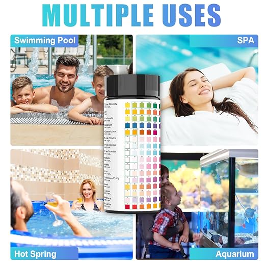 100 Strips 16 in 1 Well Water Testing Kits for Drinking Water | Well, Tap and Drinking Water Test Kit, Water Test Strips with Hardness, pH, Lead, Iron, Copper, Chlorine, and More