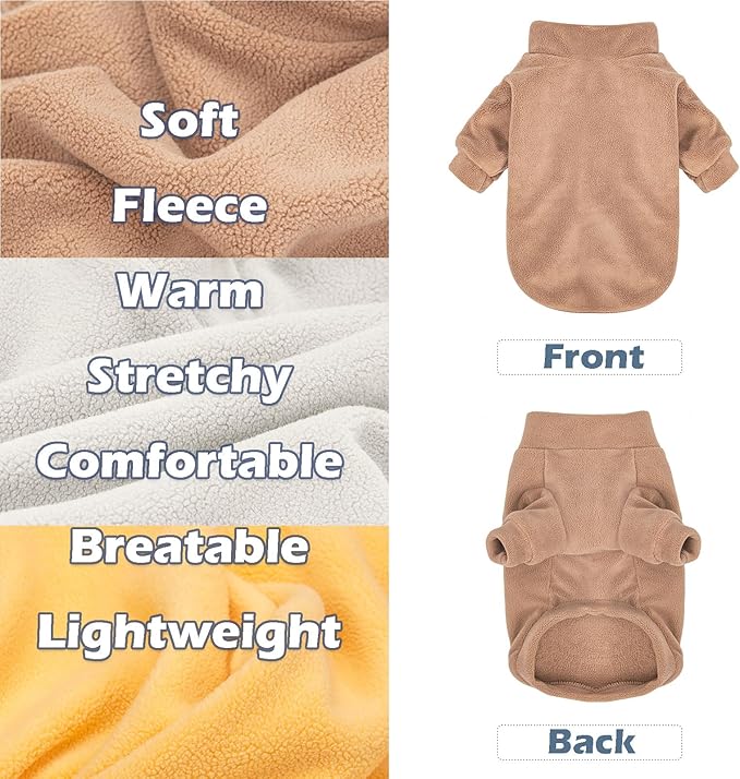 GYALAPERI Dog Sweater, 3 Pack Dog Sweaters for Small Dogs Girl Boy, Ultra Soft Warm Puppy Clothes Dog Coat for Winter (Camel+Beige+Yellow, Small)