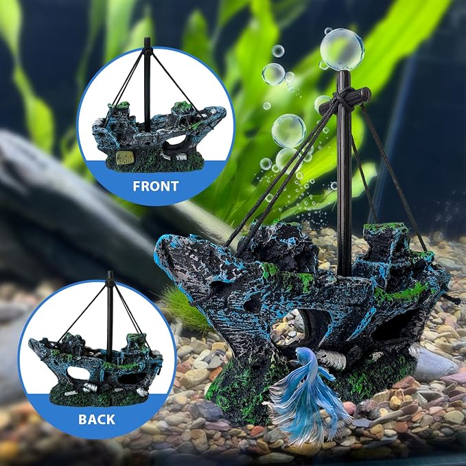 10Pcs Tank Accessories for Beta Fish,Small Fish Tank Decorations, Beta Fish Tank Starter Kit