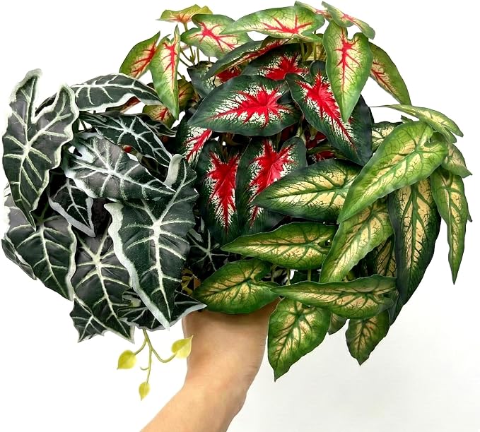 5 Pcs Reptile Plants & Habitat Decor Kit - 3 Artificial Plants & Large 3.3ft Jungle Vine Branch, TTerrarium Hanging Plants Vines for Crested Gecko, Leopard,Bearded Dragon, Lizard,Chameleon,Ball Python