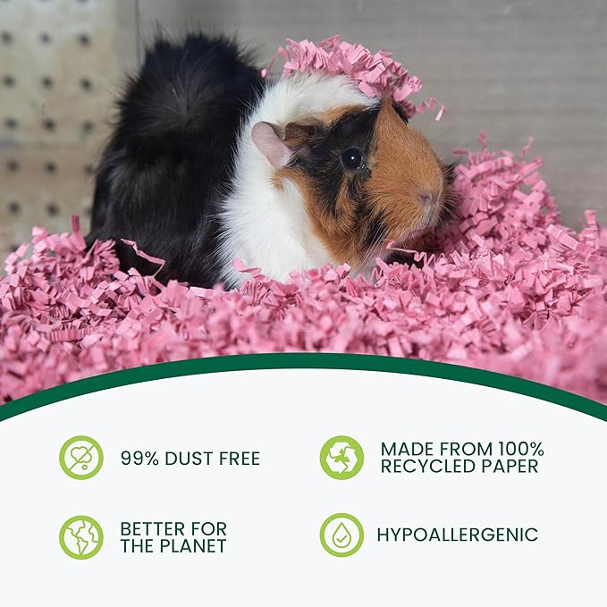 ECO BEDDING FiberCore, 99% Dust Free Paper Bedding for Small Pets and Birds, 10 lb. (Expands to 250 L), Pink Bulk Box