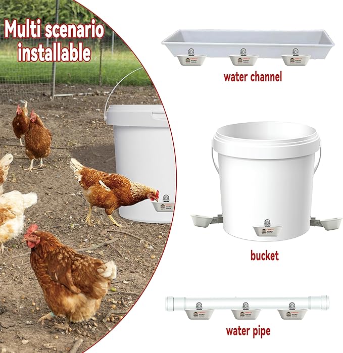 XINYI 4pcs Aluminum Alloy Chicken Water Cups, Metal Chicken Water Feeder for Small Animals, Dog, Cat, Bunnies, Ferret, Hamster, Guinea Pig, Chinchillas, Mice, Rats, Goat, Bird, Rabbit Water Bowl