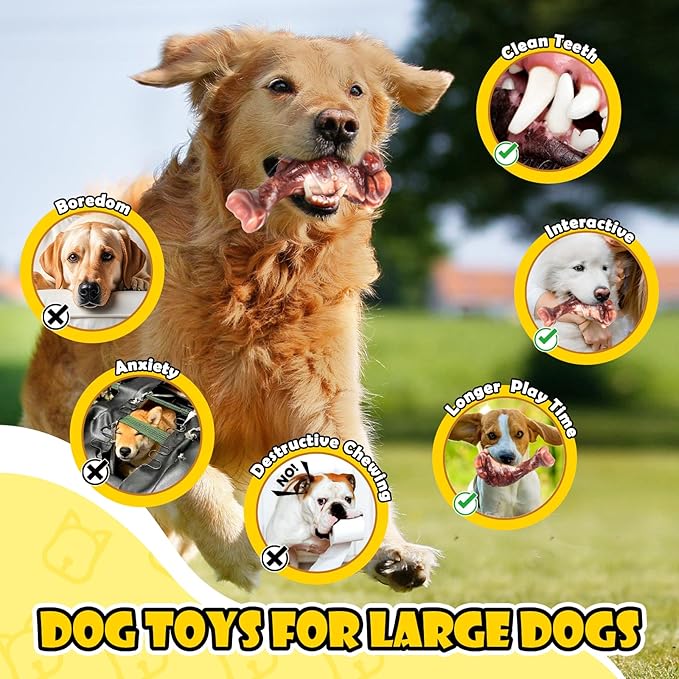 Fuufome Dog Chew Toys for Aggressive Chewers: 2 Pack Indestructible &ToughToys for Aggressive Chewers-Dog Bones Nylon Toys for Small, Medium, Large Breeds-Super Chewer Toys to Keep Them Busy