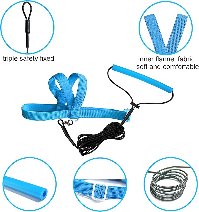 Pet Parrot Bird Harness Leash Adjustable Bird Flying Harness Traction Rope with Cute Wing for Parrots Pigeons Budgerigar Lovebird Cockatiel Mynah Outdoor Training Toy (Blue,M)