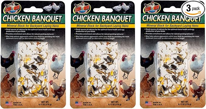 Zoo Med 3 Pack of Chicken Banquet Mineral Blocks, 6.17 Ounces Each, for Backyard Laying Hens3