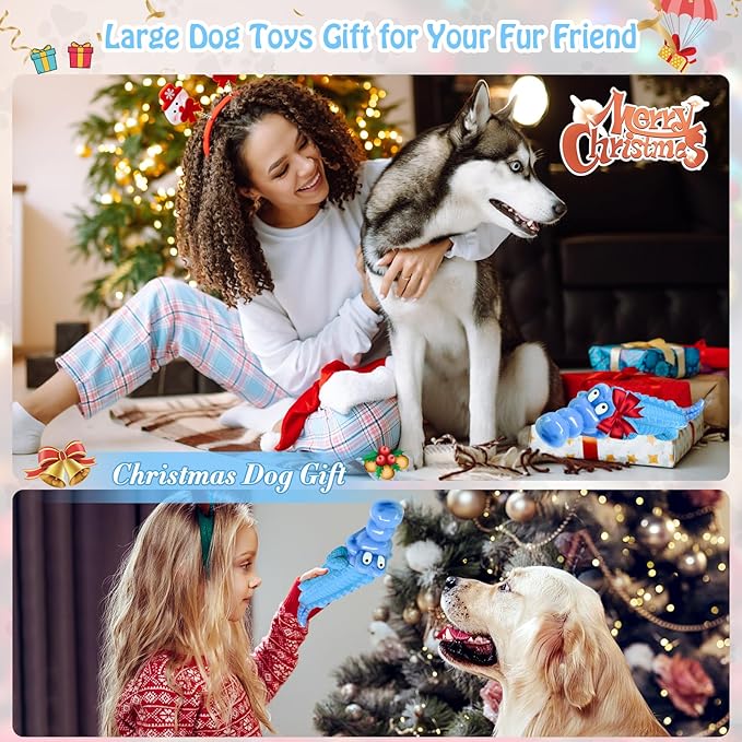 Jeefome Tough Dog Chew Toys for Aggressive Chewers, Indestructible Dog Toy to Keep Them Busy & Reduce Boredom for Medium, Large Dogs, Milk Flavor