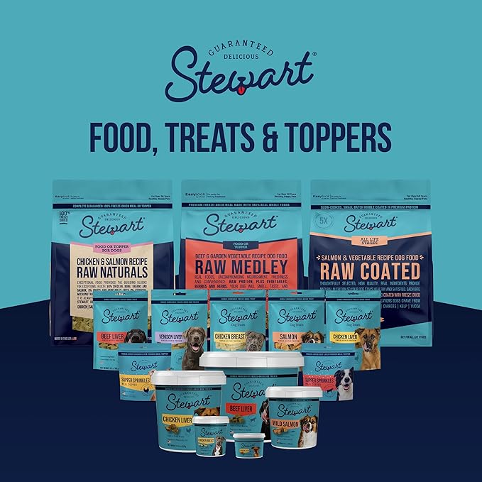 Stewart 100% Beef Liver Dog Treats, 16 oz Pouch, ~360 Pieces, Freeze Dried Raw, Single Ingredient, 50% Protein Training Treats or Meal Topper, Grain Free, Gluten Free