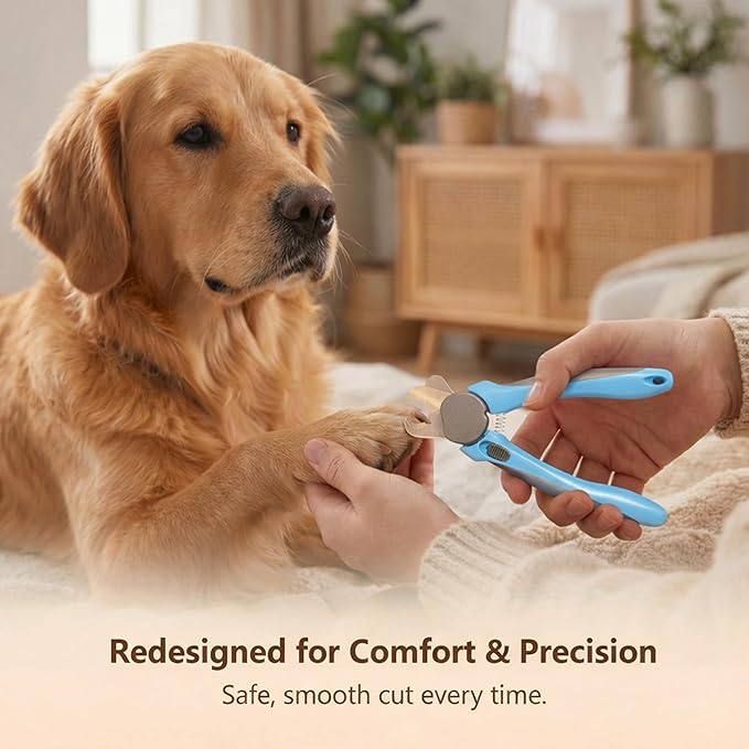 LED Dog Nail Clipper with Light & Safety Guard, Professional Pet Nail Trimmer with Quick Sensor, Extra Sharp for Thick Nails, for Large & Small Dogs and Cats (Medium-Large Without LED)