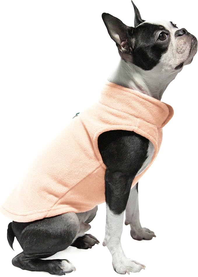Gooby Fleece Vest Dog Sweater - Peach, X-Large - Warm Pullover Fleece Dog Jacket with O-Ring Leash - Winter Small Dog Sweater Coat - Cold Weather Dog Clothes for Small Dogs Boy or Girl (Pack of 2)