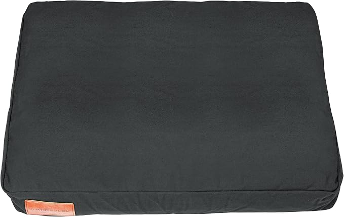 WHITEDUCK Outdoor Dog Bed Heavy-Duty 12oz Canvas, Water-Repellent Cotton, Machine Washable Removable Cover with Full-Length Zipper, Dog Bed for Large Dogs & Crate, (Black) 28" Lx20 Wx4.3 th (S)