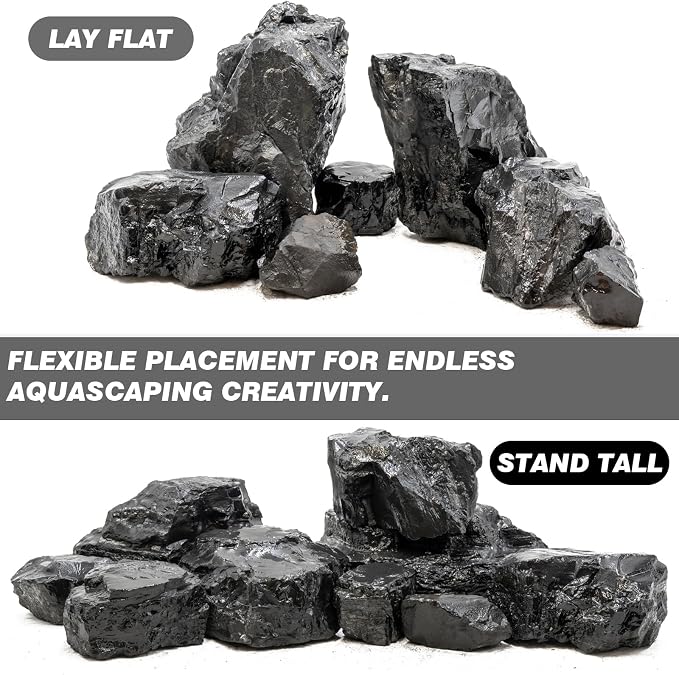 Unocho Aquarium Rocks 40lb Natural Stone for Aquariums Landscaping Paludarium Model Tank Decoration Aquascaping Amphibian Enclosures Garden(3"-10"-12pcs)